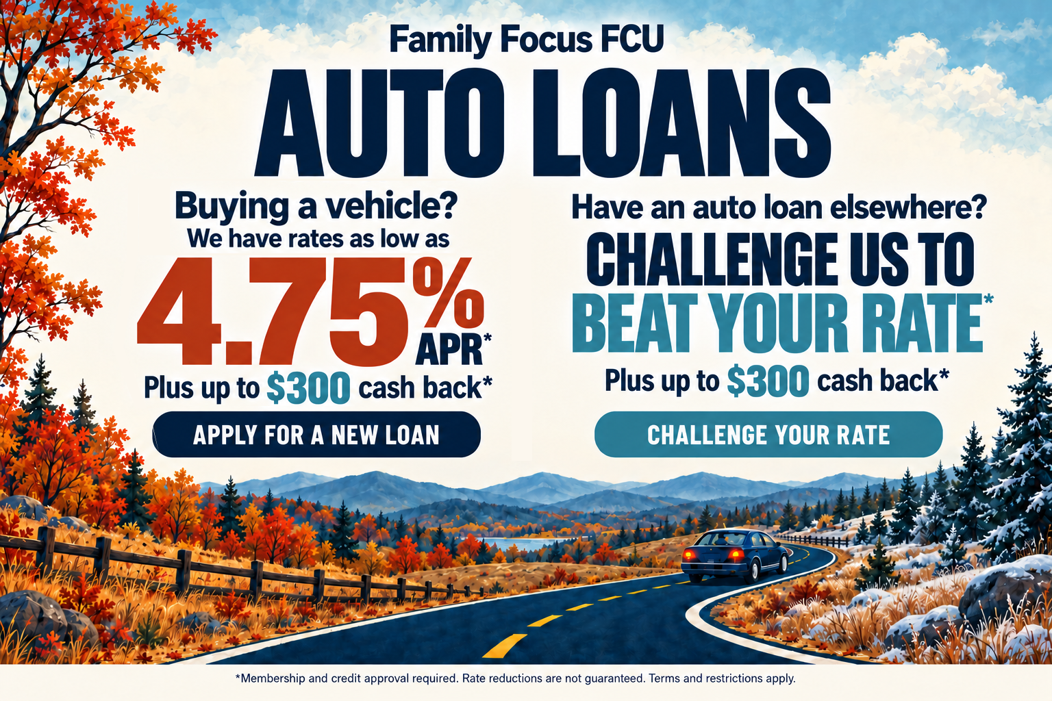 Updated vehicle financing offer